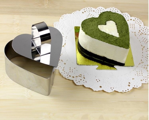 RK Bakeware 中国 食品サービス NSF ステンレス スチール ハート 形 マウス リング 模具 ラミー チーズ ケーキ 模具