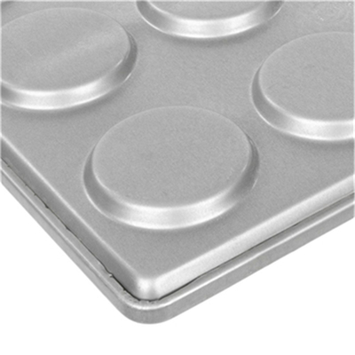 RK Bakeware中国は3インチAluminumizedの鋼鉄ハンバーガー パン鍋の焼ける皿を艶をかけた