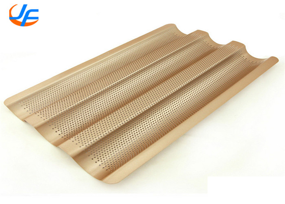 RK Bakeware 中国 食品サービス ゴールド ノンスティック アルミ バゲット ベーキング トレイ