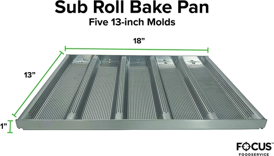 RK Bakeware 中国 食品サービス NSF 商業用ベーキングウェア 5 Count 3 インチ サブサンドイッチロールパンベーキングトレイ