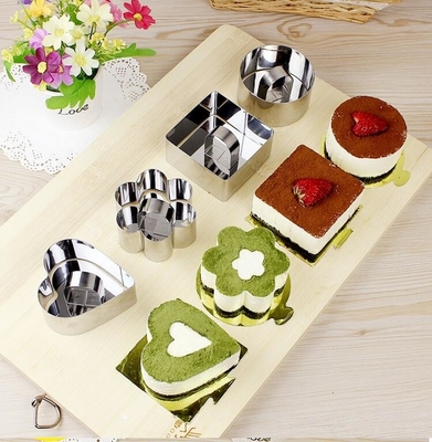 RK Bakeware 中国 食品サービス NSF ステンレス スチール ハート 形 マウス リング 模具 ラミー チーズ ケーキ 模具