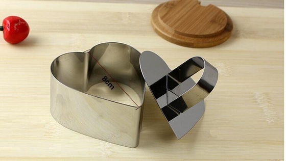 RK Bakeware 中国 食品サービス NSF ステンレス スチール ハート 形 マウス リング 模具 ラミー チーズ ケーキ 模具