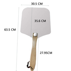 12&quot;*14&quot;*25&quot; ピザの皮を折りたたむ 木製のハンドル アルミのピザの皮